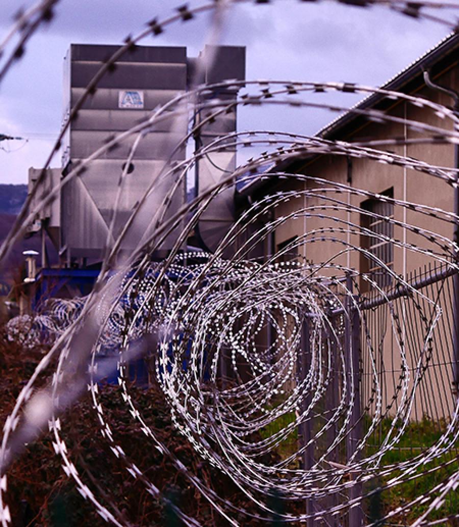  prison wall with wire