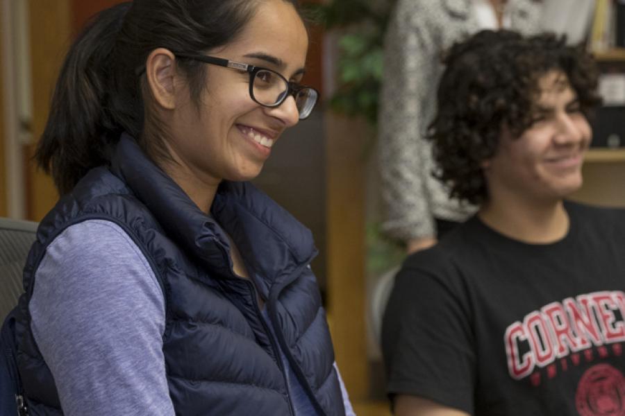 Students in small group discussion