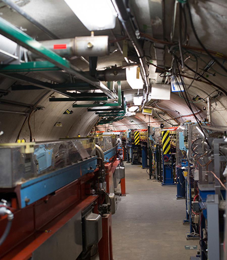  Curivng hallway full of high-tech equipment