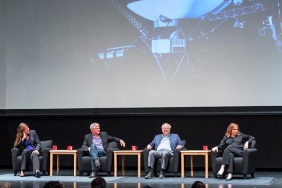 A panel discussing the Voyager anniversary