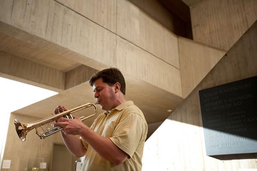  Paul Merrill playing trumpet