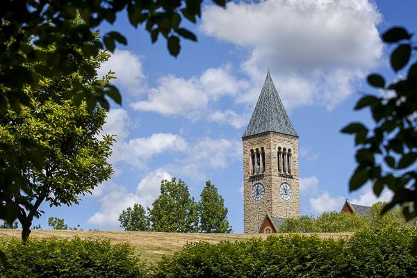 McGraw Tower against a blue sky