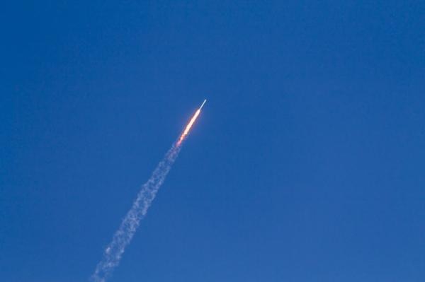 Missile heading up into the sky