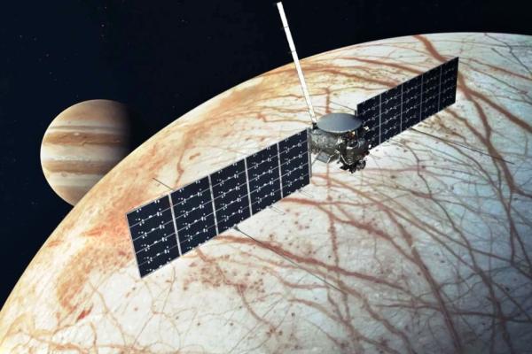 An artist's concept of NASA's Europa Clipper spacecraft.