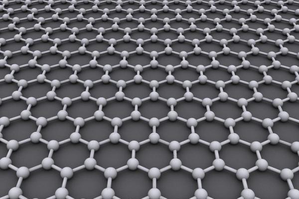 A field of connected hexagons against a dark gray background