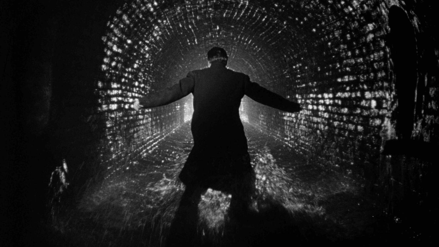 person in tunnel 