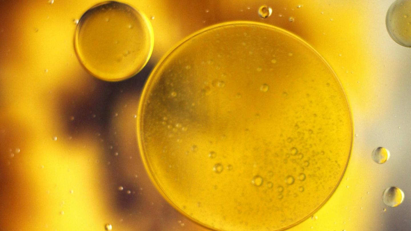 Bubbles in water, gold color